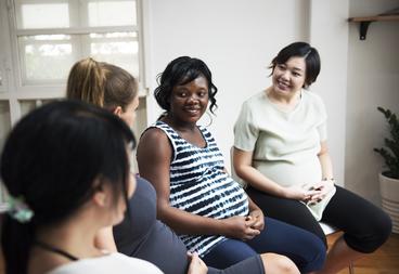 A group of pregnant women in a support group.
